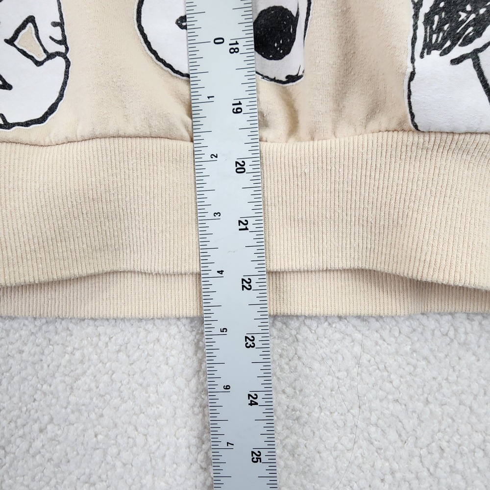 Peanuts Snoopy Woodstock All Over‎ Print Beige Hoodie Sweatshirt Women's XL - Picture 4 of 7